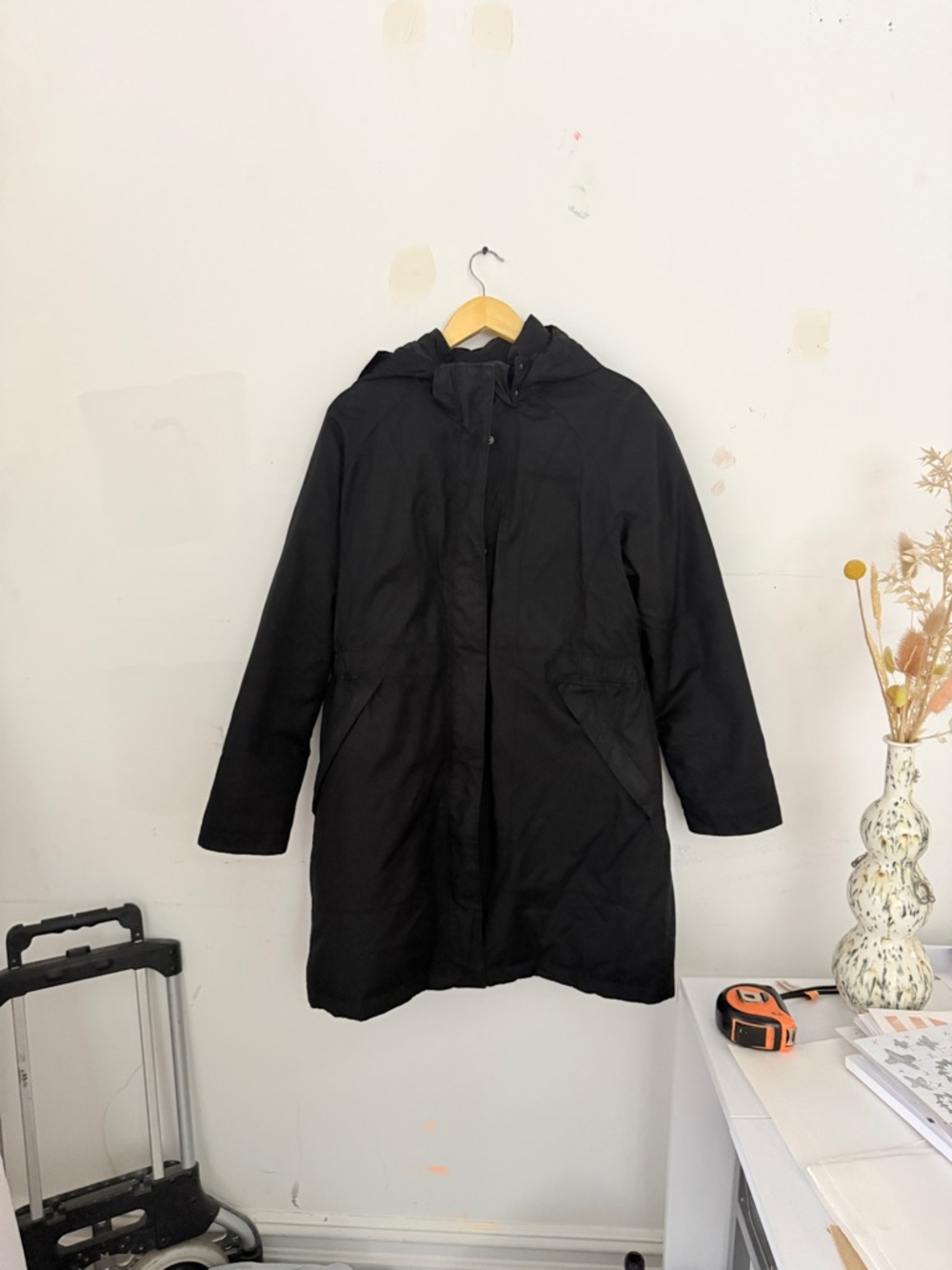 The North Face Black Hooded Puffer Parka Long Coat XL